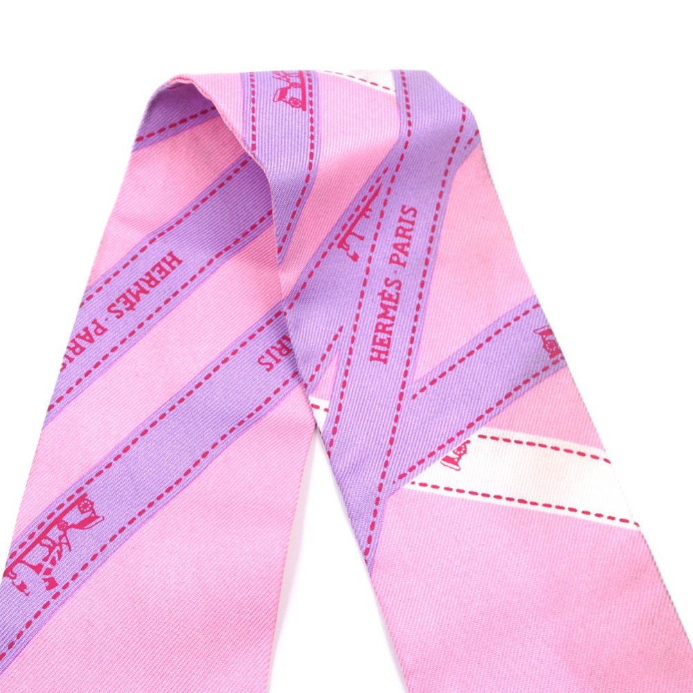 Pink Twilly Logo Ribbon Silk Scarf/Wrap - Picture 7 of 11